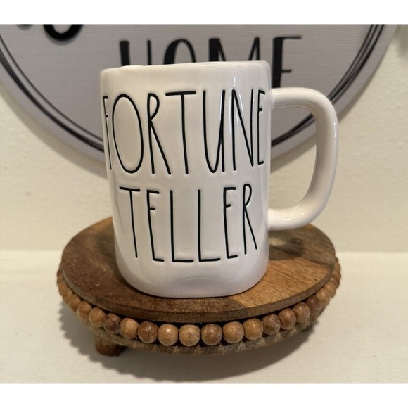 Rae Dunn Halloween “FORTUNE TELLER” Ivory Mug Purple Inside By Magenta NWT - Picture 1 of 2